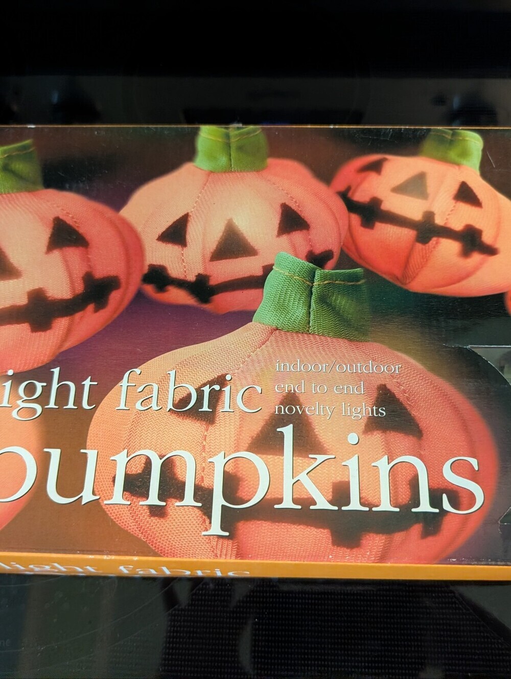 VTG Orange Jack-O'-Lantern Fabric Novelty Lights, 2001 Target